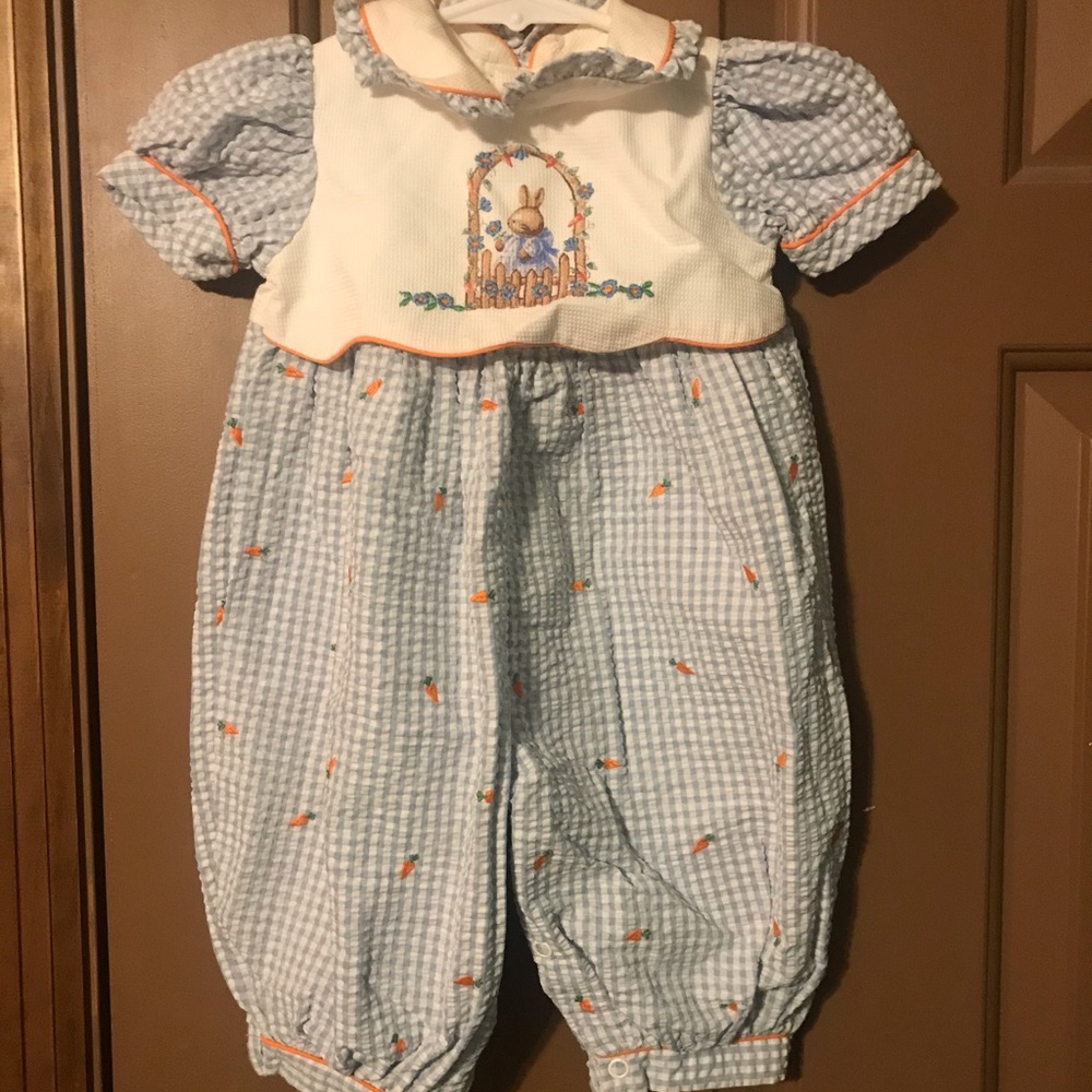 Vintage Embroidered Carrots Textured Jumpsuit